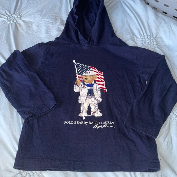 Polo Ralph Lauren Other - Polo Ralph Lauren Polo Bear USA hooded shirt size 4/4T